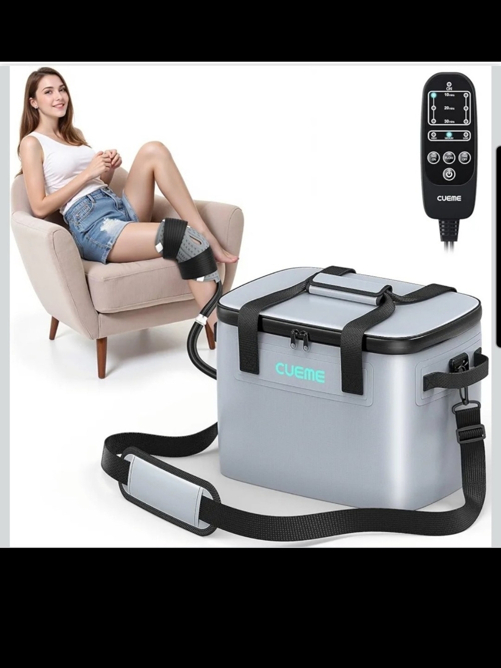 CUEME Cold Therapy Machine Knee Ice Machine Timer Compression Pad